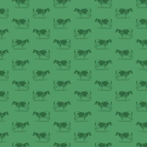 Vintage Holstein Cows in a Monotone Green Color (Mini Scale)