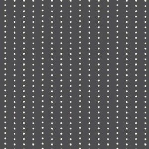 Vertical dots stripes | Small Scale | Charcoal grey, creamy white