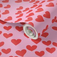 The minimalist boho heart sweet lovers valentine design nursery baby pink red
