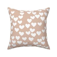 The minimalist boho heart sweet lovers valentine design nursery baby beige white