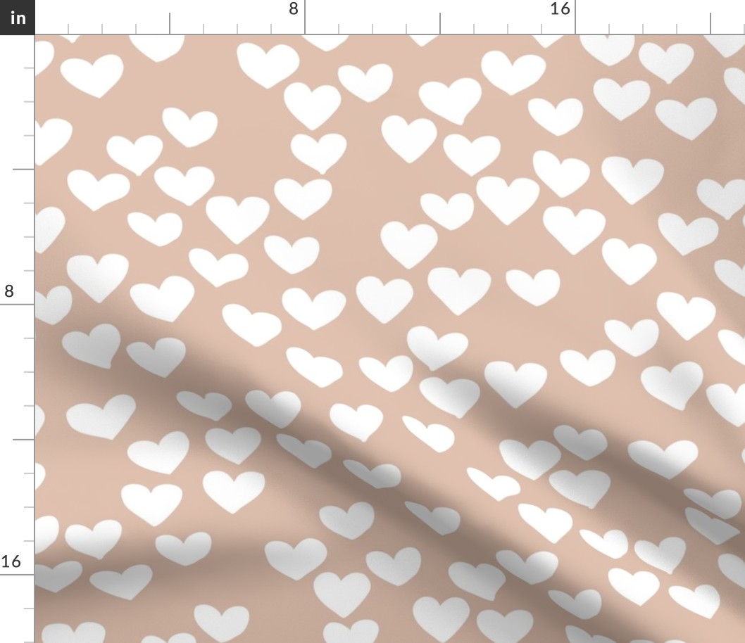The minimalist boho heart sweet lovers valentine design nursery baby beige white