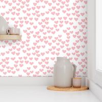 The minimalist boho heart sweet lovers valentine design nursery baby soft pink white