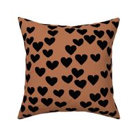 The minimalist boho heart sweet lovers valentine design nursery baby rust copper brown black