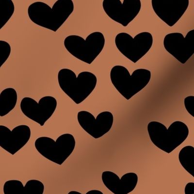 The minimalist boho heart sweet lovers valentine design nursery baby rust copper brown black