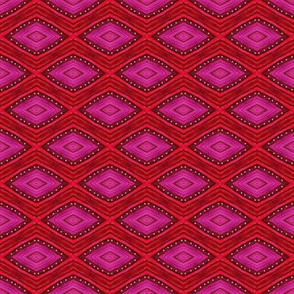 Red Pink Diamond Geometric Pattern
