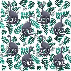 Modern Dinosaur Pattern - Teal