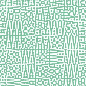 zigzag checquer in sea green and white - Turing pattern 1