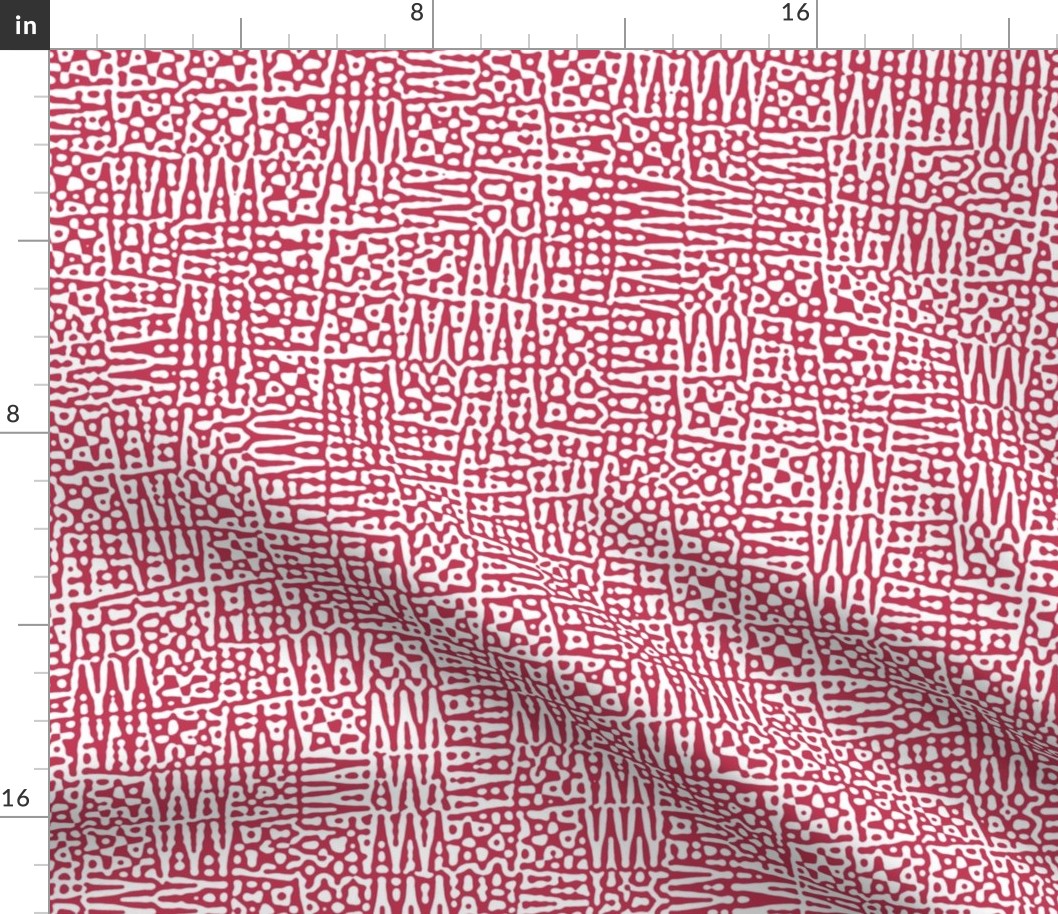 zigzag checquer in red and white - Turing pattern 1