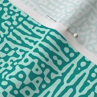 zigzag checquer in teal and aqua - Turing pattern 1