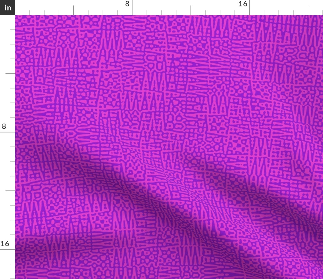 zigzag checquer in purple and hot pink - Turing pattern 1