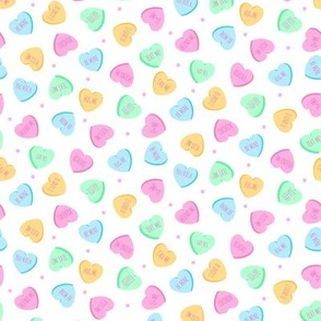 Candy Hearts- White
