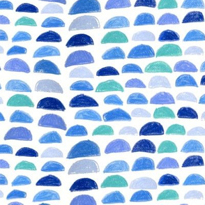 Shades of blue scallop pattern