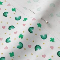 (micro scale)  Rainbows and clovers - St Pattys Day - Lucky Rainbows - hearts - LAD20BS