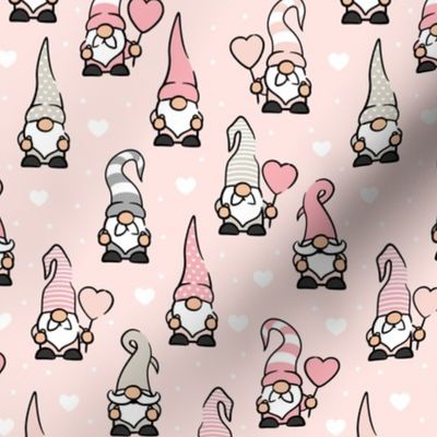 Valentine Gnomes - pastels - cute gnomes (pink) - LAD20