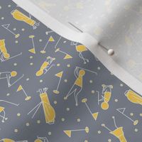golf figure scatter yellow and gray
