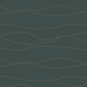 Waves lines dark green