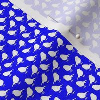 Micro Birds - high densitiy - white on royal blue background