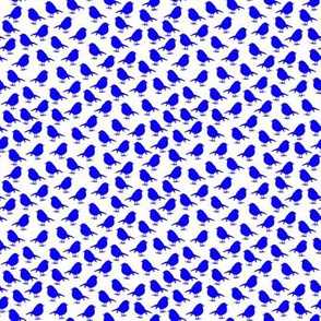 Micro Birds - high densitiy - royal blue on white background