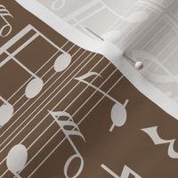 Bigger Scale Music Notes on Brown
