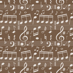 Bigger Scale Music Notes on Brown