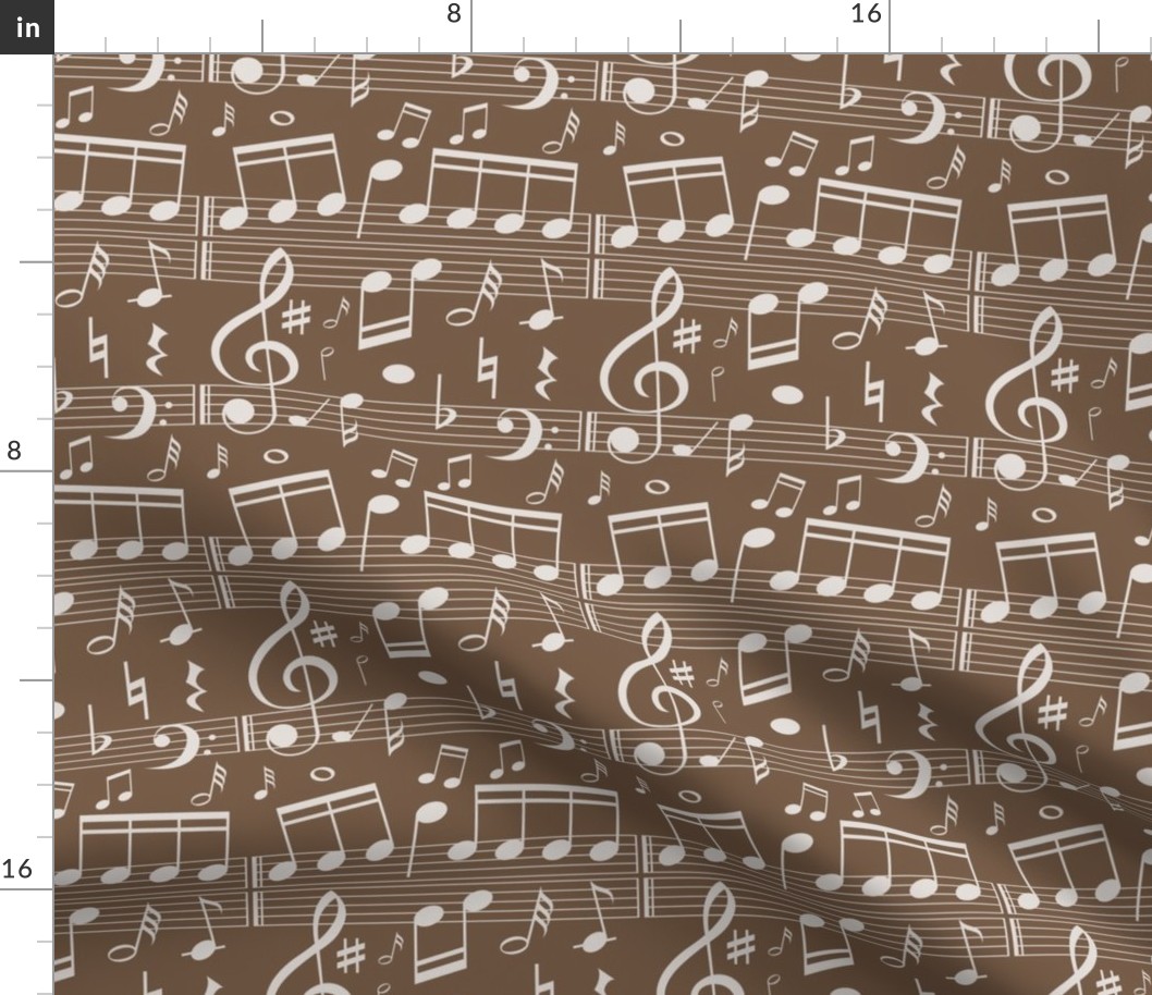 Bigger Scale Music Notes on Brown
