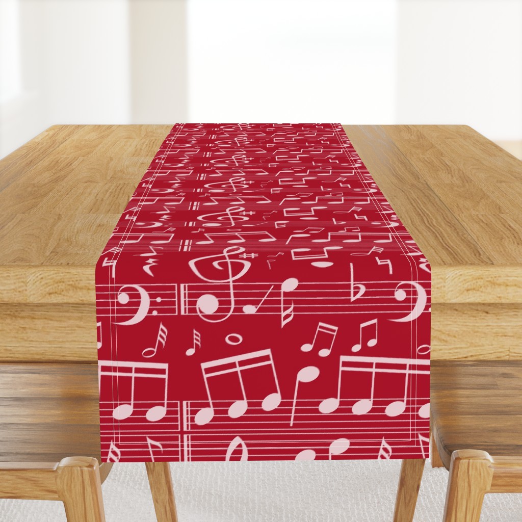 Bigger Scale Music Notes on Red