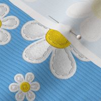 Applique Daisies Aqua Blue v2.1