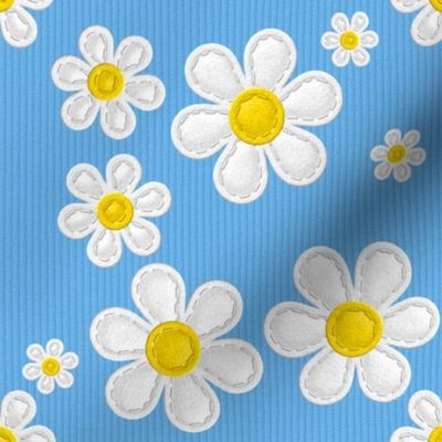 Applique Daisies Aqua Blue v2.1