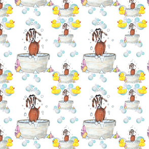 Goat Soap Bubbles Pattern 1 white