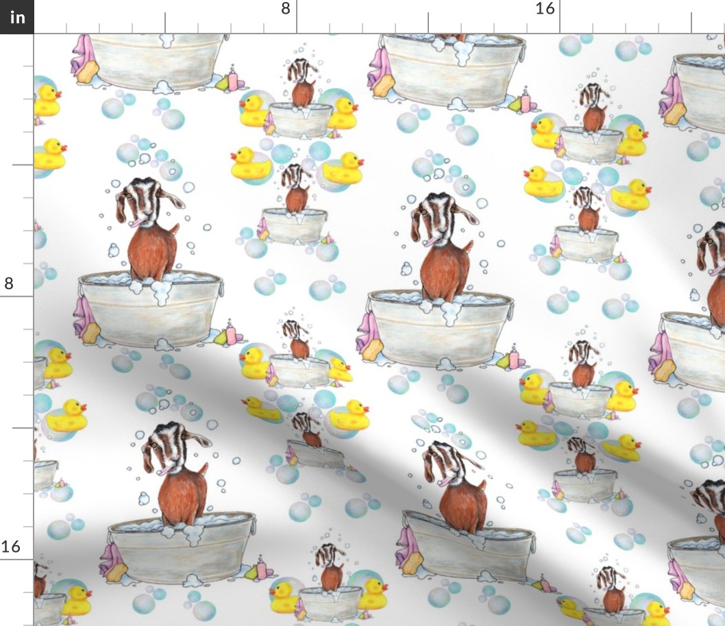 Goat Soap Bubbles Pattern 1 white