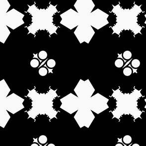 Black and white abstract pattern with elements