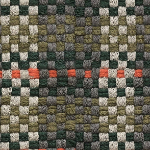 Olive, Gray, Orange Woven