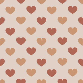 Boho seamless pattern with hearts