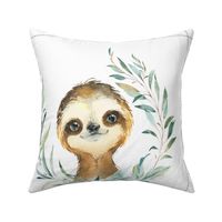 18” Sloth Pillow Front with dotted cutting lines