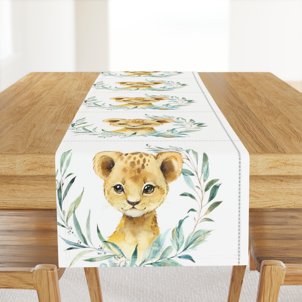 18” Lion Cub Pillow Front with dotted cutting lines