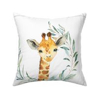 18” Giraffe Pillow Front with dotted cutting lines