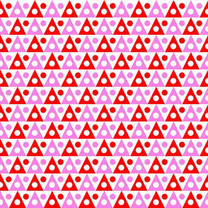 60s mod triangles red and pink