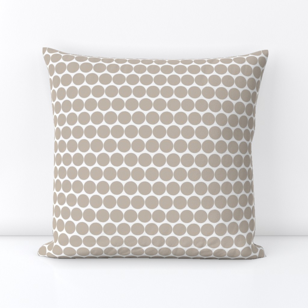 CALM medium polka dot- wht taupe