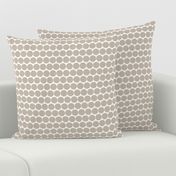 CALM medium polka dot- wht taupe