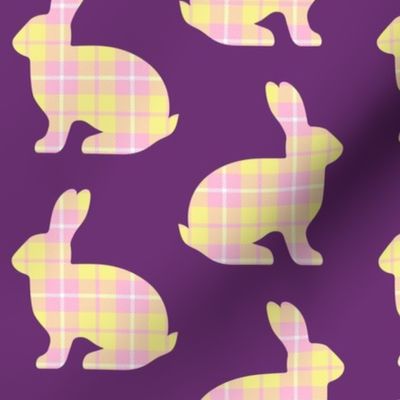 Plaid Easter Bunnies Purple