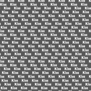 kiss white on gray