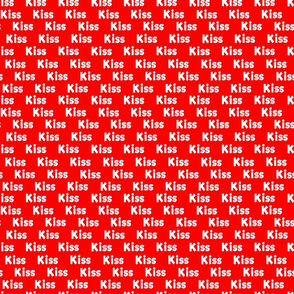 kiss white on red
