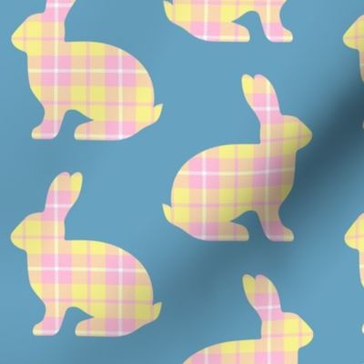 Blue and Pink Plaid Easter Bunny