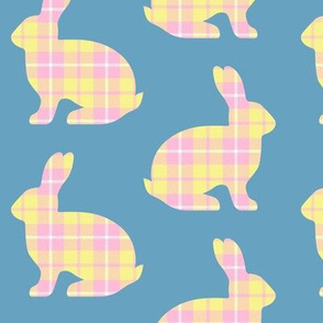 Blue and Pink Plaid Easter Bunny