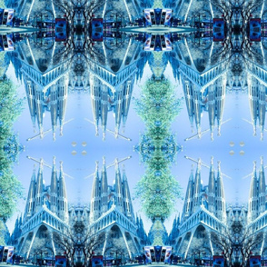 Sagrada Familia psychadelic print