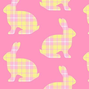 Pastel Pink Plaid Easter Bunny