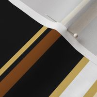 Large Horizontal Stripes | Black-Cream-White-Chocolate