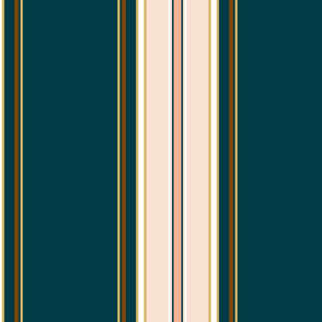 Small Stripes | Dp Teal-Peach-Blush-White-Chocolate