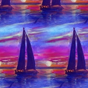 sailboat blue pink sunset sunrise flwrht