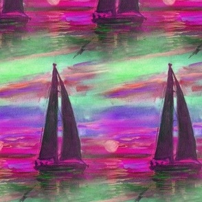 sailboat sunset aqua fuchsia sunset sunrise flwrht